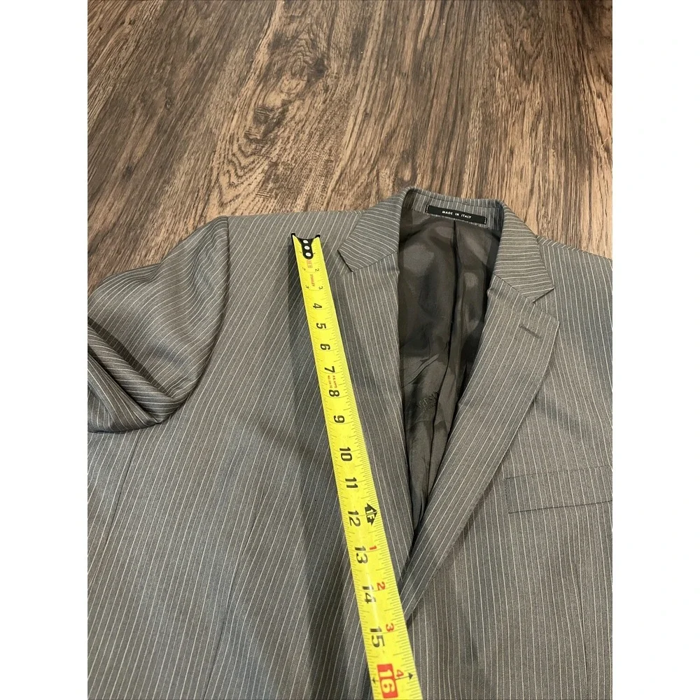 Versace Collection Blazer Sport Color Gray Pinstriped Wool Sz 46 (56 Eu) Italy